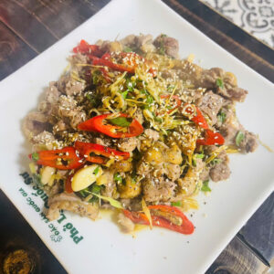 香茅辣椒炒鸭肉    LEMONGRASS FRIED GOOSE    NGAN XÀO SẢ ỚT